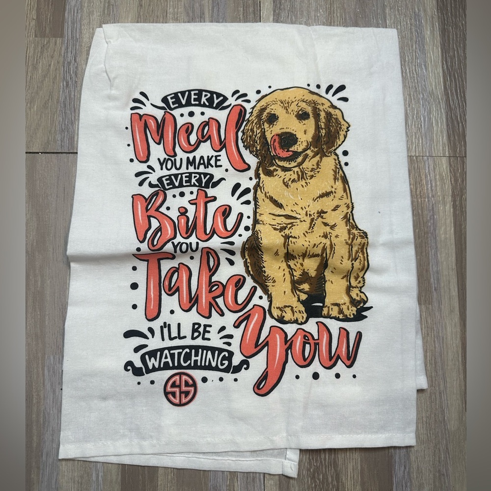 NEW Golden Retriever Cotton Kitchen Towel by Simply Southern